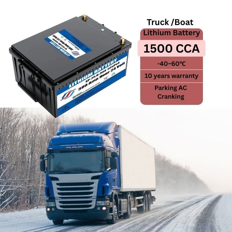 24V 230Ah 300Ah Lithium Crank Battery Dual Use For Truck Starter And Parking Air Conditioner