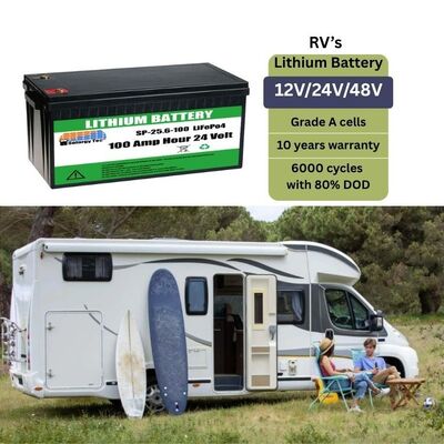 24V400Ah RV Lithium Battery 12V 48V LiFePO4 Deep Cycle Battery For Long Term Use